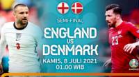 Jadwal Siaran Langsung Semifinal Euro 2020 Malam Ini Inggris vs Denmark di RCTI, iNews dan Mola TV